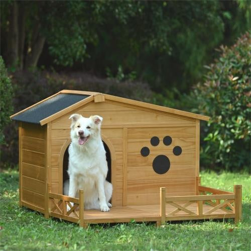 wooden Doghouse Outdoor with Porch