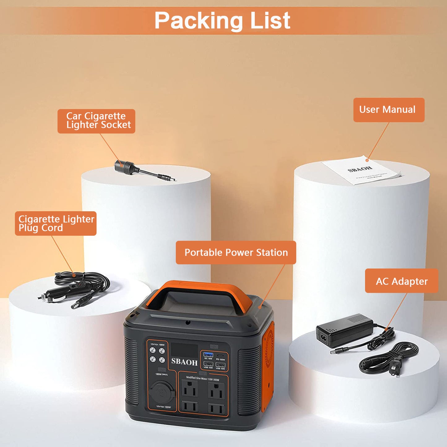 US Plug Portable Power Station P302,300W 296Wh Backup Lithium Battery, Solar Generator for Home and Outdoor Emergency Power Supply, Solar Panel Is Not Included