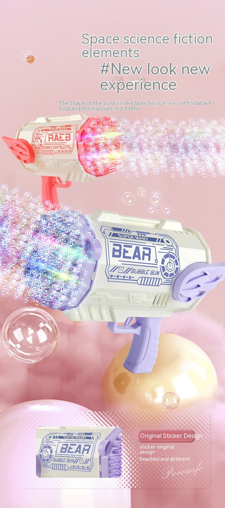80 Holes Bazooka Bubble Machine Children's Toys