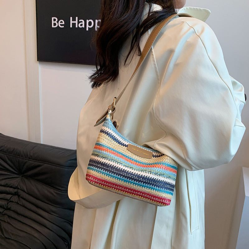 Fashion Color Contrast Women Bag Women's Simple Shoulder Bag
