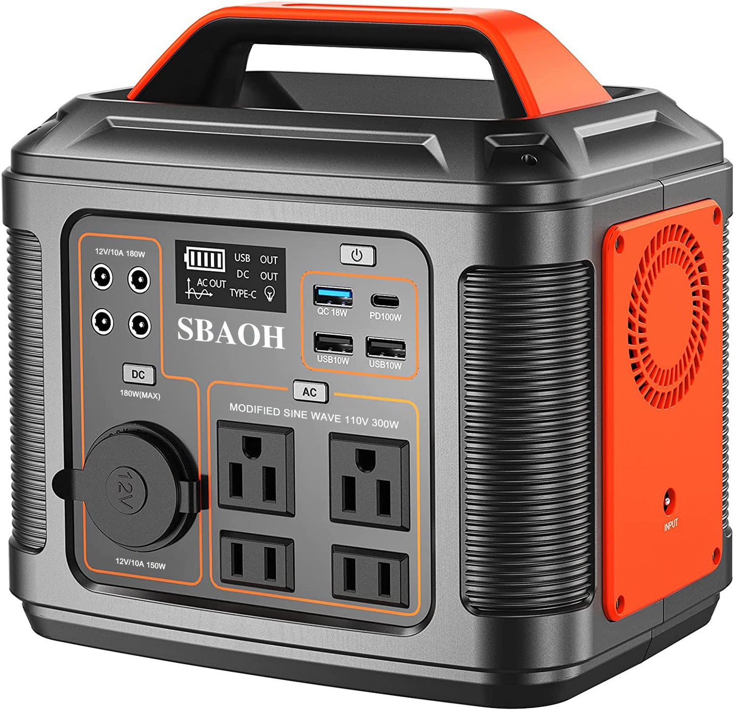 US Plug Portable Power Station P302,300W 296Wh Backup Lithium Battery, Solar Generator for Home and Outdoor Emergency Power Supply, Solar Panel Is Not Included
