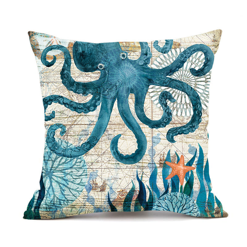 Cushion Covers Sea Turtle Printed Throw Pillowcases For Home Decor Sofa Chair Seat