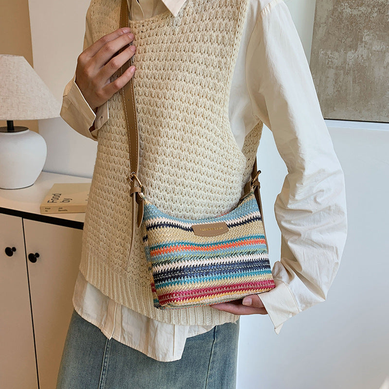 Fashion Color Contrast Women Bag Women's Simple Shoulder Bag