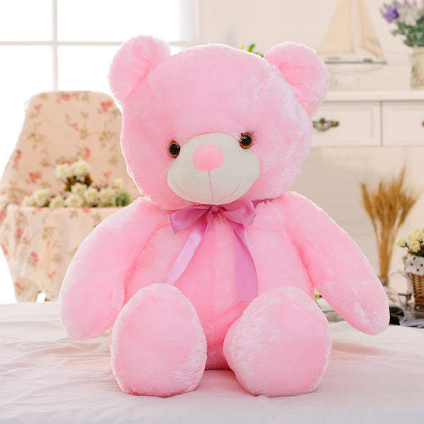 Creative Light Up LED Teddy Bear Stuffed Animals Plush Toy Colorful Glowing Christmas Gift for Kids Pillow