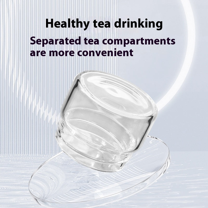Double-layer Insulated Tea Water Separation Glass Cup