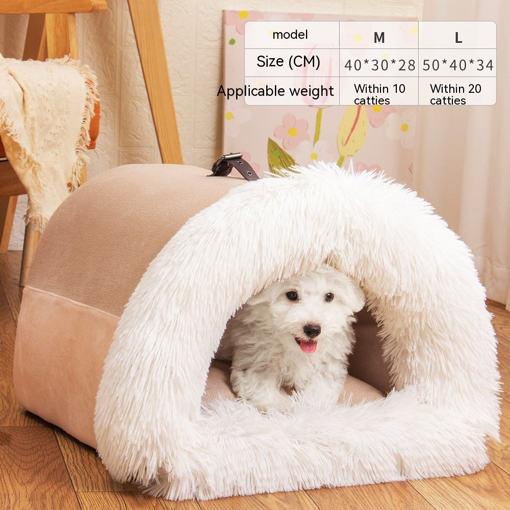 Cozy Portable Pet Nest – Warm & Moisture-Proof Bed for Dogs and Cats, Perfect for Autumn and Winter
