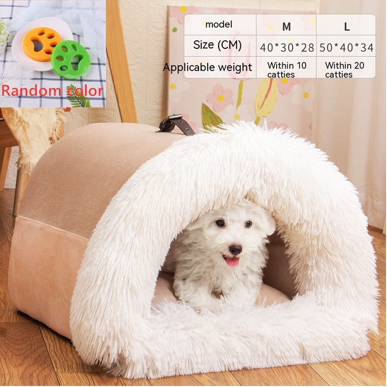 Cozy Portable Pet Nest – Warm & Moisture-Proof Bed for Dogs and Cats, Perfect for Autumn and Winter