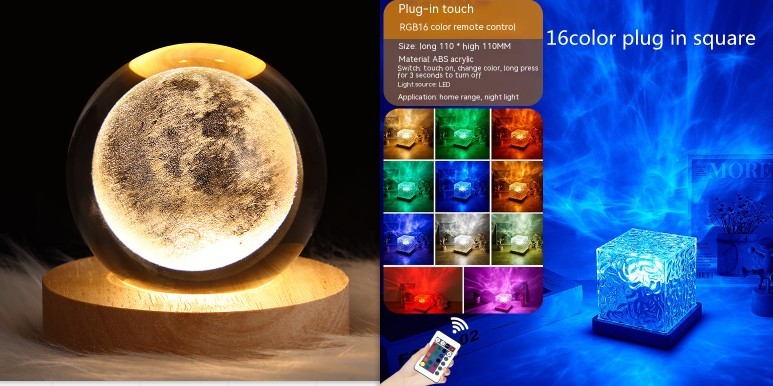 LED Water Ripple Projection Lamp