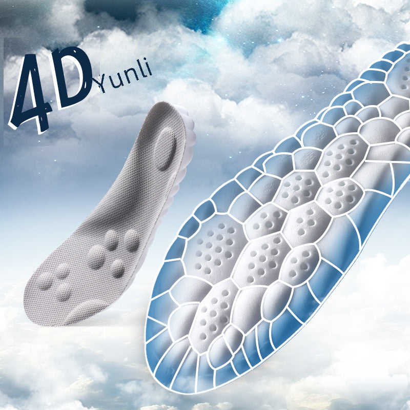 Cloud Tech Pu Massage Arch Support Insoles Men Shock Absorption Odor Resistant Sweat Absorption Step Poop Feel Sports Shoe
