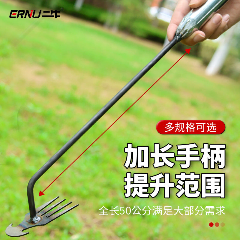 Hoe Pulling Grass Rake Root Wild Vegetable Shovel Multifunctional Stainless Steel Weeding Tool Gardening Loose Soil Weeding Artifact