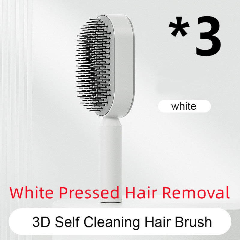 Self-Cleaning Hairbrush For Women One-key Cleaning Hair Loss Airbag Massage Scalp Comb Anti-Static Hairbrush
