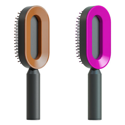 Self-Cleaning Hairbrush For Women One-key Cleaning Hair Loss Airbag Massage Scalp Comb Anti-Static Hairbrush