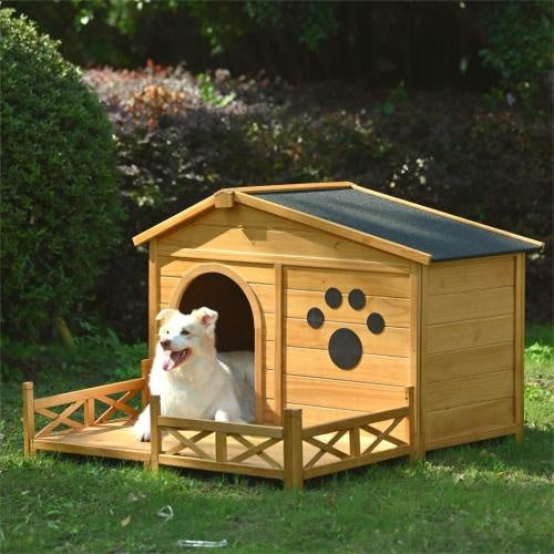 wooden Doghouse Outdoor with Porch
