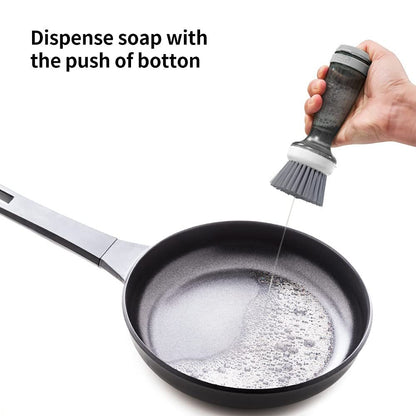 Soap-Dispensing Dish Brush – Pot, Pan, and Sink Scrubber