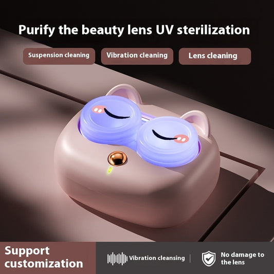 Smart Electric Contact Lens Case, With Auto Cleaning and Sterilization