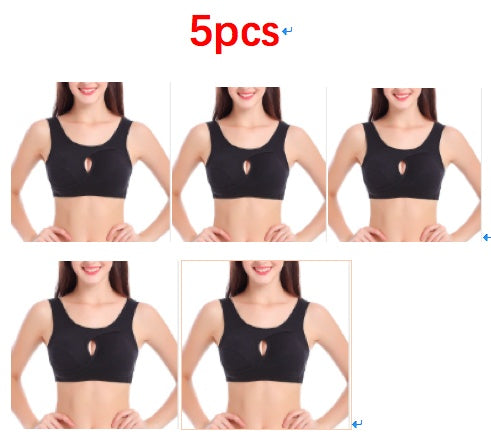 Women Bra Ladies Cotton Quake-Proof Underwear Sleep Tops No Buckles Non-Wire Lingerie with Removable Padded