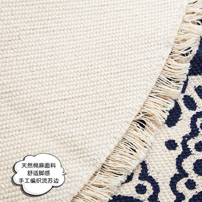 Nordic Ins Cotton And Linen Floor Mat Ethnic Style Round Carpet Door Mat Foot Mat Door Bedroom Anti-Slip Mat Bohemia