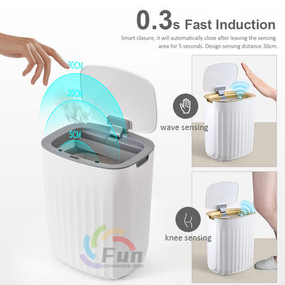 Smart Trash Can with Lid for Bedroom and Living Room Kitchen