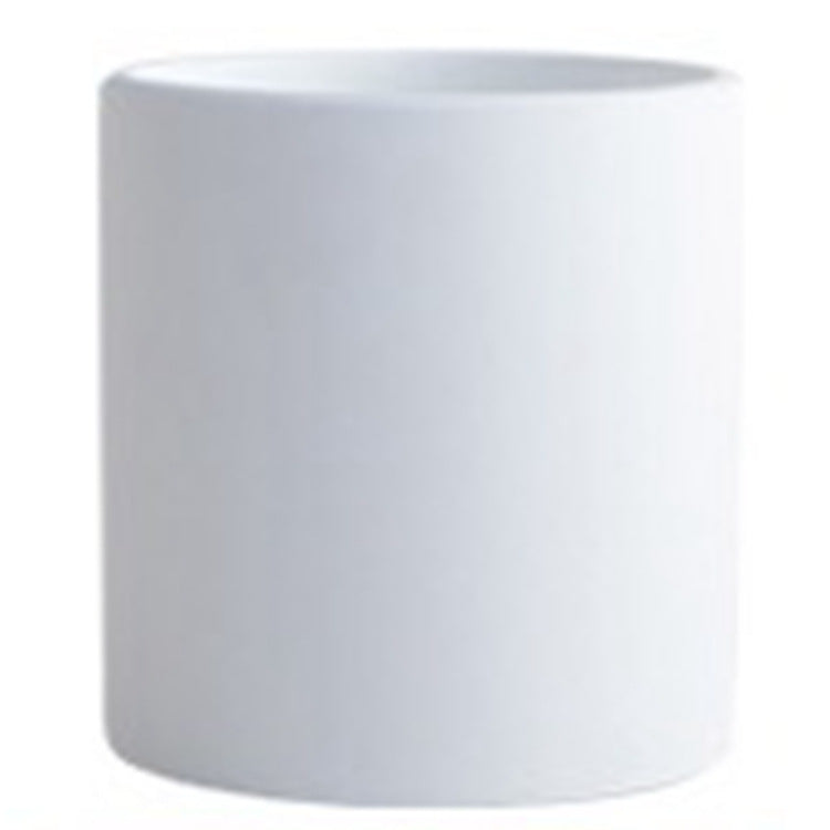 Nordic Industrial Style Colorful Ceramic Flowerpot Succulent Planter Green Plants Cylindrical Shape Flowerpot with Hole Tray