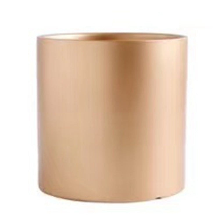 Nordic Industrial Style Colorful Ceramic Flowerpot Succulent Planter Green Plants Cylindrical Shape Flowerpot with Hole Tray