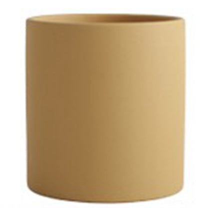 Nordic Industrial Style Colorful Ceramic Flowerpot Succulent Planter Green Plants Cylindrical Shape Flowerpot with Hole Tray