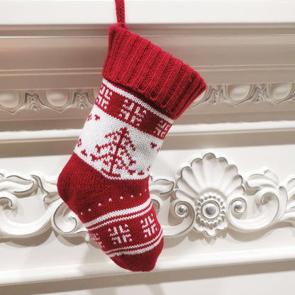 Christmas tree snowflake deer pattern knitted christmas socks gift bag