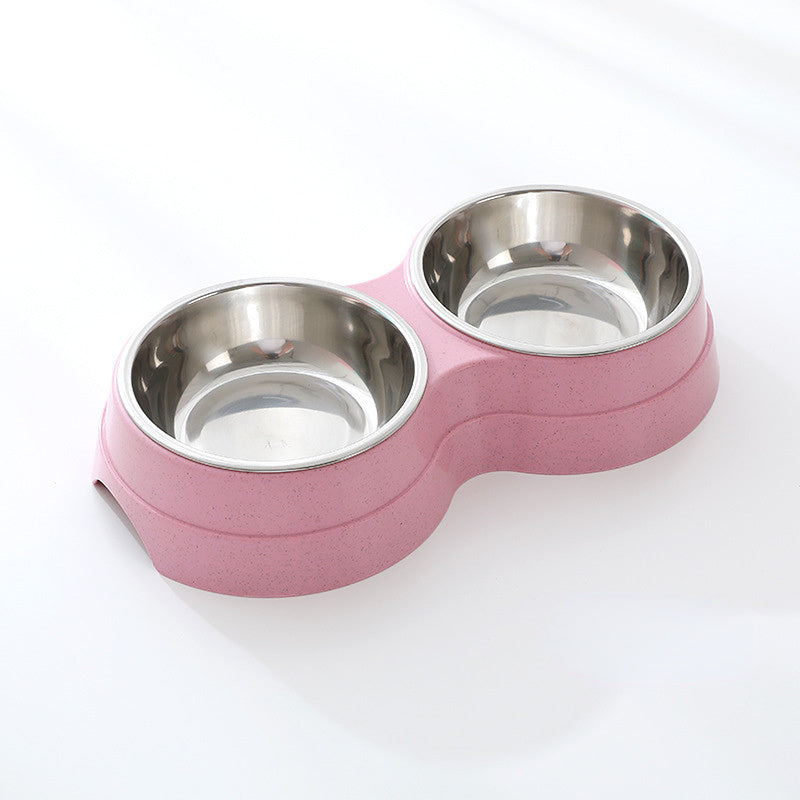 Double Pet Bowls Dog Food Water Feeder Stainless Steel Pet Drinking Dish Feeder Cat Puppy Feeding Supplies