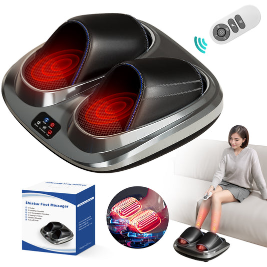 Hot Foot Massager Air Compression Foot Massager Deep Kneading Roll Precise Massage and Heating Function