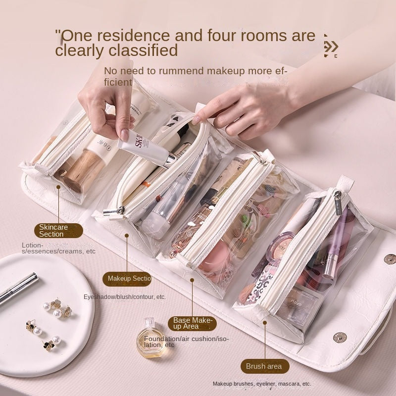 High-value Wash And Makeup Large-capacity Portable Cosmetic Bag Travel Waterproof Four-in-one Detachable Storage Bag
