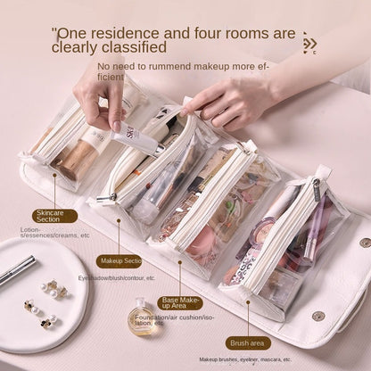 High-value Wash And Makeup Large-capacity Portable Cosmetic Bag Travel Waterproof Four-in-one Detachable Storage Bag