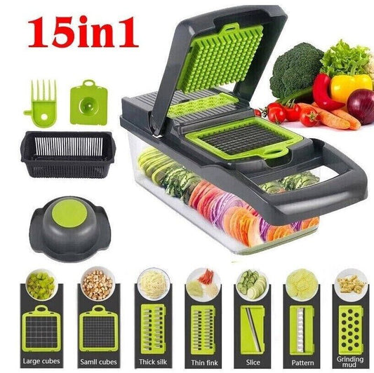 15 In 1 Vegetable Chopper, Salad Fruit Vegetable Food Chopper Slicer