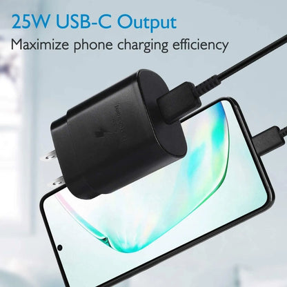 25w Super-Fast Charger Type USB-C 10FT Cable for Galaxy S23 S22 S21 S20