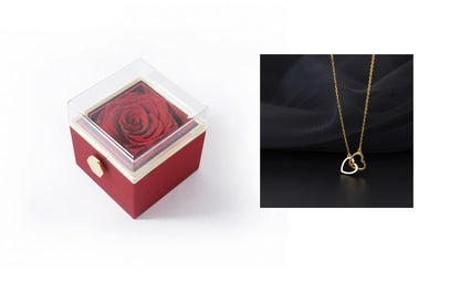 Fashion Acrylic Rotating Rose Jewelry Box