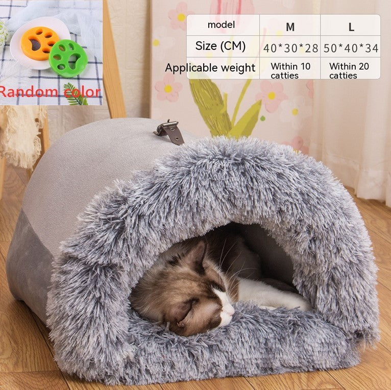 Cozy Portable Pet Nest – Warm & Moisture-Proof Bed for Dogs and Cats, Perfect for Autumn and Winter
