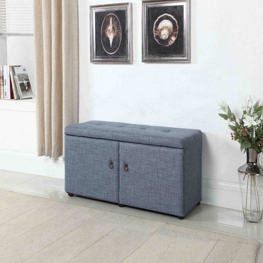 18&quot; Tall Storage Ottoman, Slate Blue