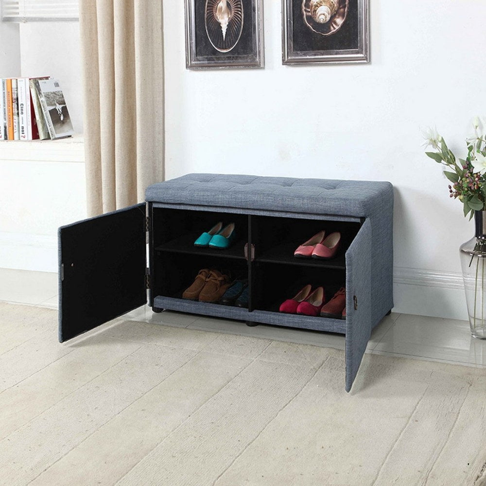 18&quot; Tall Storage Ottoman, Slate Blue