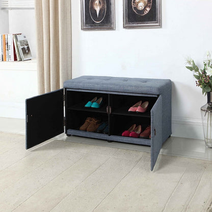 18&quot; Tall Storage Ottoman, Slate Blue