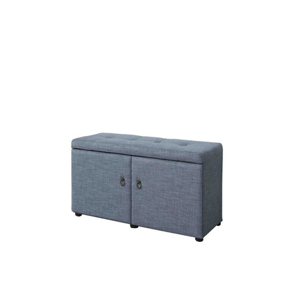 18&quot; Tall Storage Ottoman, Slate Blue