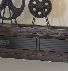 Two-Drawer Sofa Table, No Assembly Required, Two-Tone Finish