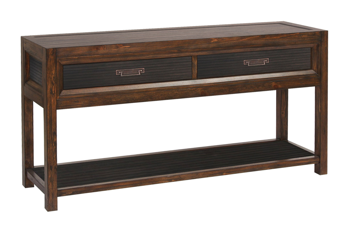 Two-Drawer Sofa Table, No Assembly Required, Two-Tone Finish