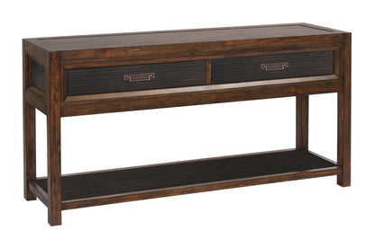 Two-Drawer Sofa Table, No Assembly Required, Two-Tone Finish