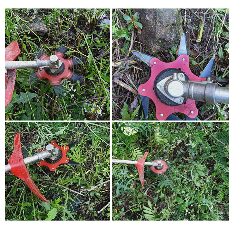 Six-leaf Cutter Head Grass Head Cross-border Special For Lawn Mower Accessories Brush Cutter Blade Universal Weeding Grass Knife