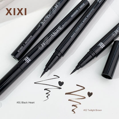 Makeup Xixi Straight Line Rich Liquid Eyeliner Pen Not Easy To Smudge Sponge Head Cool Black Eyeliner