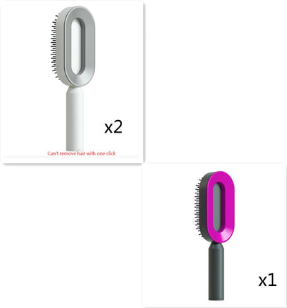 Self-Cleaning Hairbrush For Women One-key Cleaning Hair Loss Airbag Massage Scalp Comb Anti-Static Hairbrush