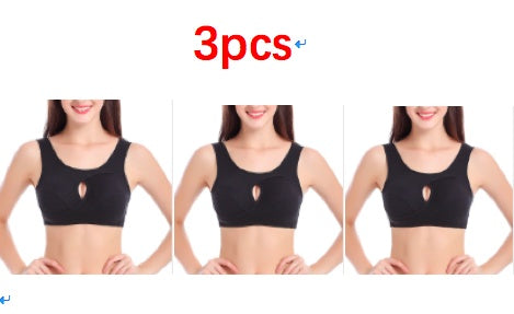 Women Bra Ladies Cotton Quake-Proof Underwear Sleep Tops No Buckles Non-Wire Lingerie with Removable Padded