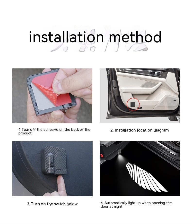 Door Sill Light Car Angle Wings LED
