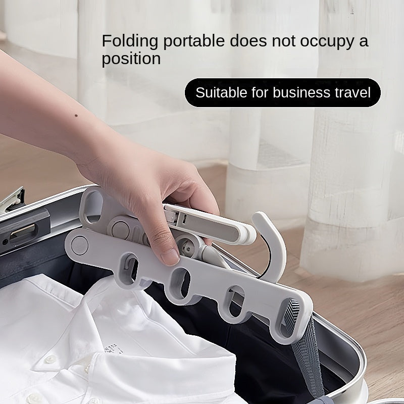 Folding Hanger Bold Indoor Multifunctional Travel Plastic Seconds Collection Hanger Wholesale Household Portable Five-hole Hanger