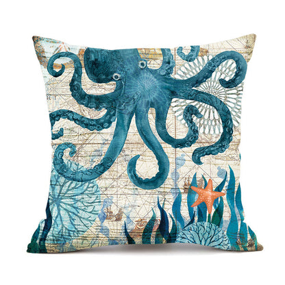 Cushion Covers Sea Turtle Printed Throw Pillowcases For Home Decor Sofa Chair Seat
