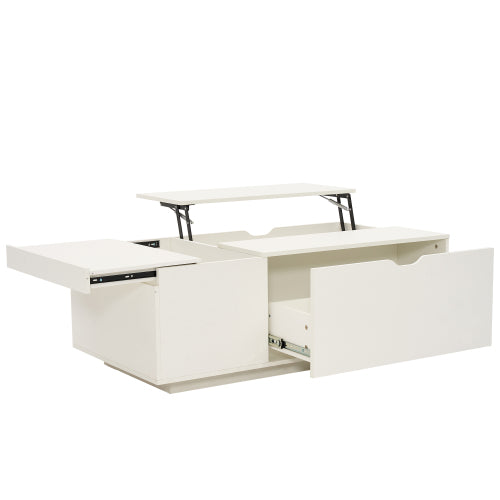 Lift Up Coffee Table, Coffee Table with Drawer, Wooden Tea Tables Sofa End Tables for Living Room Furniture, White
