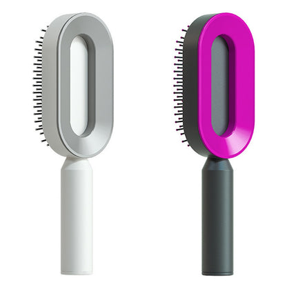 Self-Cleaning Hairbrush For Women One-key Cleaning Hair Loss Airbag Massage Scalp Comb Anti-Static Hairbrush